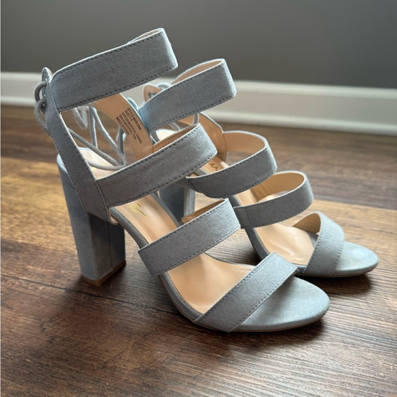 Lulus Blue Strappy Heels - Picture 2 of 7
